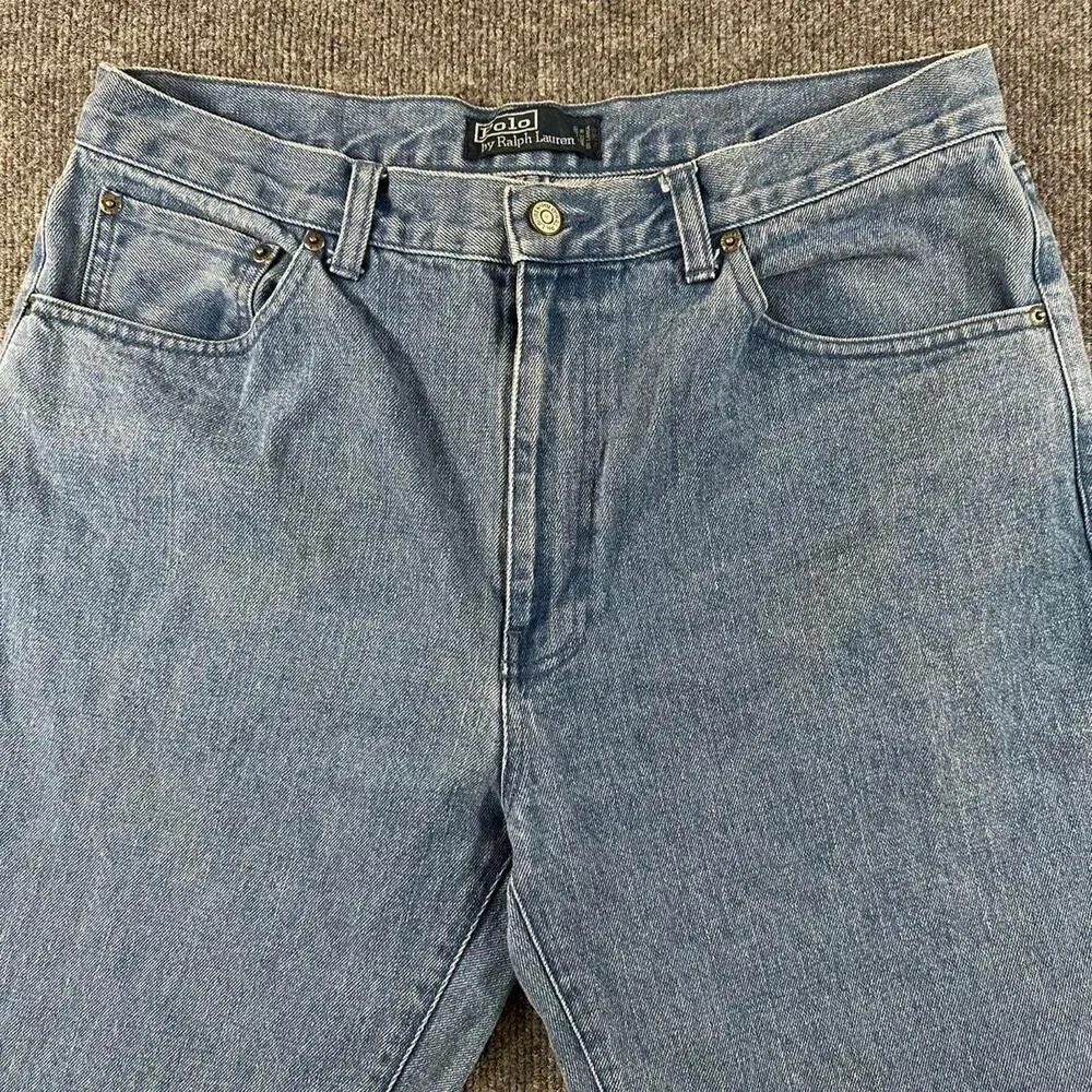 Vtg Y2K Polo Ralph Lauren Men’s Straight Leg Jean 100% Cotton Denim Unisex 34x30